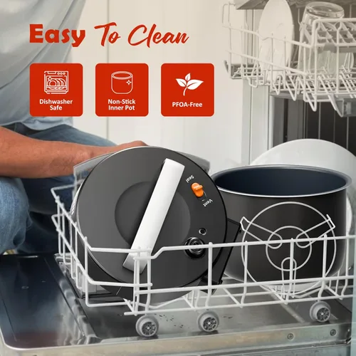 Vista 8 de Fullwill Olla a presión eléctrica de 6 cuartos de galón, olla a presión programable 9 en 1 con cocción lenta, arrocera, vaporera, salteado, máquina