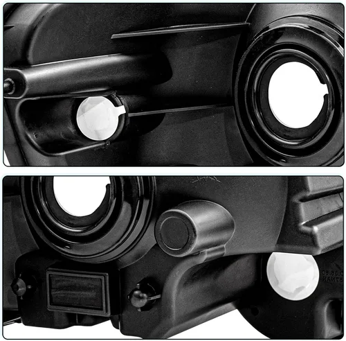 Vista 6 de Conjunto de faros delanteros TUSDAR para Ford Explorer 06-10 Carcasa negra con reflector ámbar