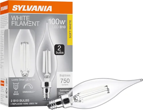 Vista 28 de Sylvania T14 - Bombilla LED transparente de filamento blanco, 3.5 W, regulable, 300 LMS, base media, 2700 K, blanco suave, 1 paquete (42266)