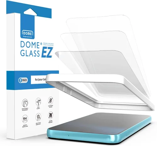Vista 7 de Whitestone DOME EZ [Fácil instalación] Protector de pantalla de vidrio templado para Galaxy S23 con herramienta de fácil instalación [paquete de 3]