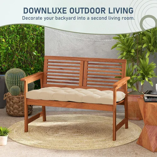 Vista 8 de downluxe Cojín de banco para exteriores para muebles de patio, cojines impermeables capitonados extra rellenos para columpio de porche, cojines