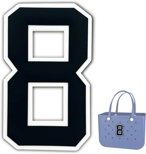 Vista 15 de Dijes para Bolsa Bogg, Accesorios Decorativos para Bolsa Bog, Inserto de Dije con Número para Bolsa de Playa de Goma Bog Original