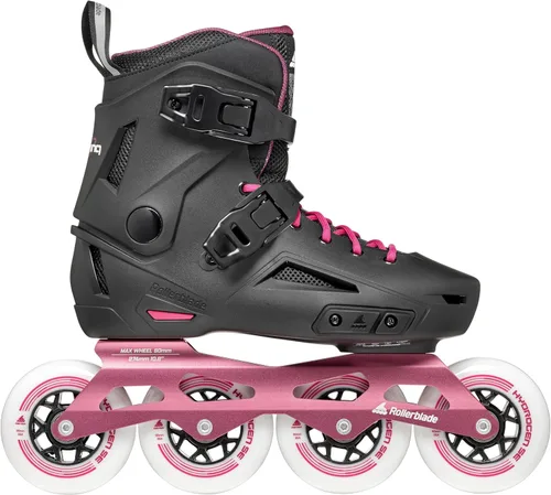 Vista 2 de Rollerblade Lightning 90 - Patín en línea urbano para mujer, negro y sangría