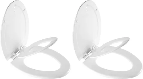 Vista 15 de Mayfair NextStep2 - Asiento de inodoro de cierre lento con asiento para orinal integrado para niños pequeños, desmontable, color blanco, redondo