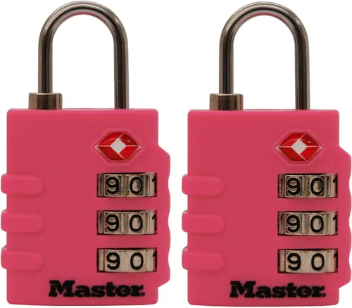 Vista 4 de Master Lock 4684T Establece tu propia combinación de candado de equipaje aprobado por la TSA, 1-38 pulgadas de ancho, los colores pueden variar