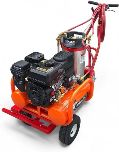 Vista 2 de Máquina de rayas de pintura motorizada/modelo de compresor