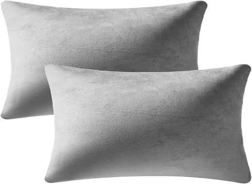 Vista 50 de DEZENE Fundas de almohada 16x16 azul claro: Paquete de 2 fundas de almohada cuadradas de terciopelo suave decorativas para decoración del hogar
