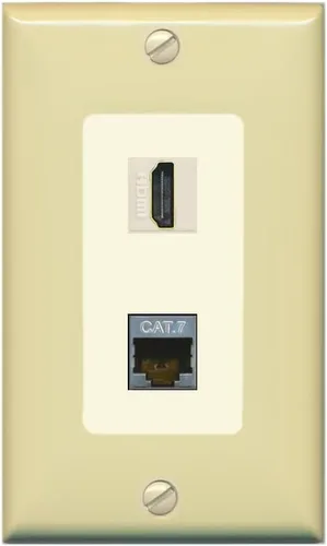 Vista 31 de RiteAV Placa de pared HDMI y Cat7 - 1 cuadrilla [negro/marfil]