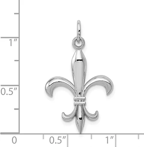 Vista 4 de Collar con colgante de flor de Lis de oro blanco de 14 quilates, joyería fina para mujer, regalos para ella