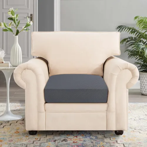 Vista 2 de SearchI Fundas de cojín elásticas de jacquard para sofá, fundas de cojín reversibles de repuesto, protector de muebles, funda suave con parte