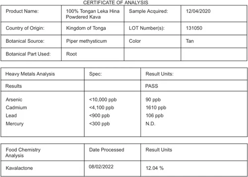 Vista 5 de Kava tongana de calidad prémium (16 onzas) Leka Hina