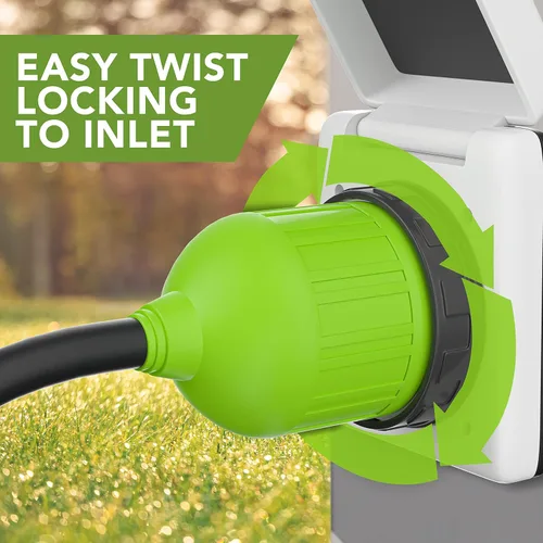 Vista 2 de Leisure Cords - Cable de alimentación para autocaravana de 30 amperios, bloqueo de conector de orilla, extremo de repuesto, cierre giratorio marino