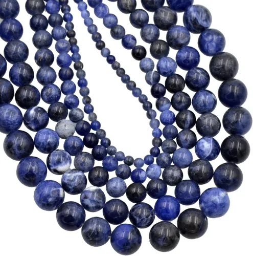 Vista 41 de AD Beads Cuentas de gema natural redondas sueltas de 15" para pulseras, collares, aretes, joyería, manualidades DIY (4mm, turquesa africana)