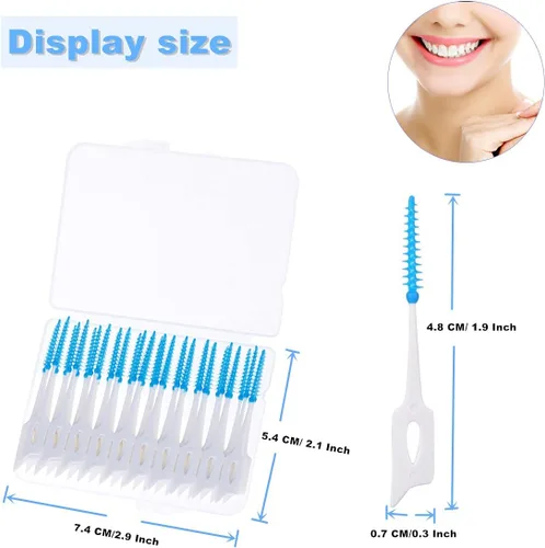 Vista 2 de 120 piezas de cepillo interdental desechable palillo dental herramienta de limpieza dental para limpieza bucal profunda cuidado de la salud
