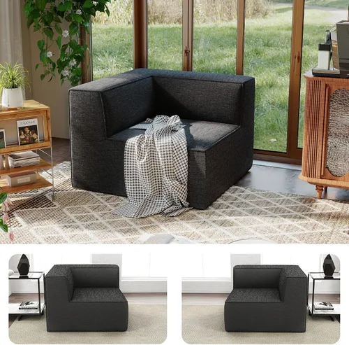 Vista 38 de Sofá Seccional Comprimido de 106" Sofás Modulares en Forma de L con Chaise, Espuma de Alta Densidad Sin Ensamblaje Requerido, 4 Piezas