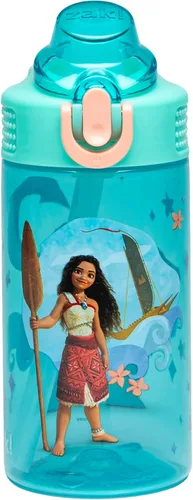 Vista 25 de Zak Designs Disney Frozen 2 - Cubierta de boquilla para niños y asa de transporte integrada hecha de plástico, diseño de botella de agua a prueba