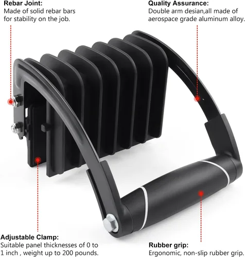 Vista 4 de Newdeli Portador de Madera Contrachapada Profesional Portador de Paneles Herramienta de Transporte de Paneles de Yeso Herramienta de Levantamiento