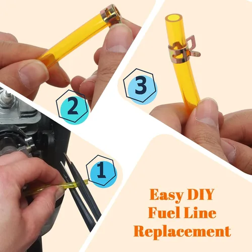 Vista 6 de Kit de línea de combustible de TPU premium, 3 tamaños (3 mm ID/5 mm OD, 5 mm ID/8 mm OD, 6 mm ID/9 mm OD), 2 m cada uno, con 12 abrazaderas