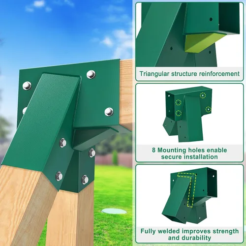 Vista 4 de BeneLabel Juego de soportes de columpio con marco A, 2 piezas, accesorios resistentes con perchas y accesorios de montaje, juego de columpio