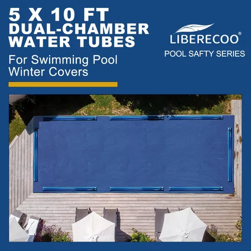 Vista 7 de LIBERECOO Bolsas de agua para cubierta de piscina enterrada, extra duraderas de 0.016 in de PVC calibre 27, bolsa de agua de doble cámara de 10