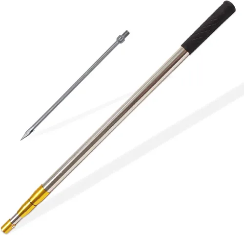 Vista 8 de Dutiplus Caña de pescar telescópica con dientes de 1~5, arpón de pesca de mar y hielo con barbas, lanza de pesca para caza de peces, ranas, topos