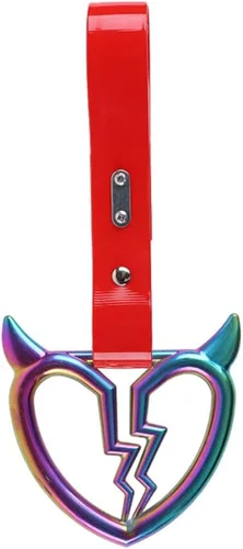 Vista 7 de Q1-TECH, JDM Tsurikawa Anillo japonés de metro, tren, autobús, mango de coche, cuerno de diablo, mango de corazón roto, correa de mano, anillos