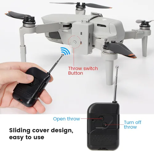 Vista 5 de Mini 2 Airdrop Dispositivo de entrega de transporte de carga útil, drones de regalo, suministros de rescate de línea de pesca, dispositivo