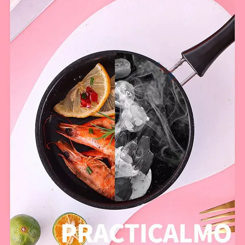 Vista 7 de Mini sartén redonda de 4.7 in, sartén para huevos, tortitas de huevos, tortilla, mini sartén para desayuno con mango largo, utensilios de cocina