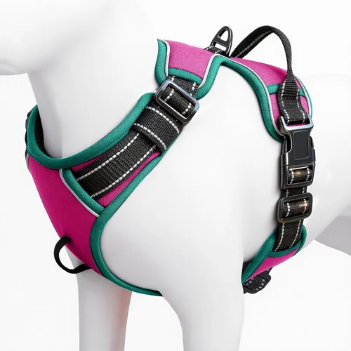 Vista 92 de Arnés para perro sin tirones, chaleco reflectante ajustable y acolchado para mascotas con asa de fácil control, fácil de llevar con nudo elegante