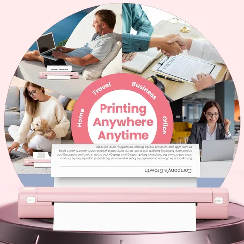 Vista 5 de Phomemo Impresoras portátiles inalámbricas para viajes, compatible con papel térmico de 8.5 x 11 pulgadas, impresora térmica Bluetooth compatible