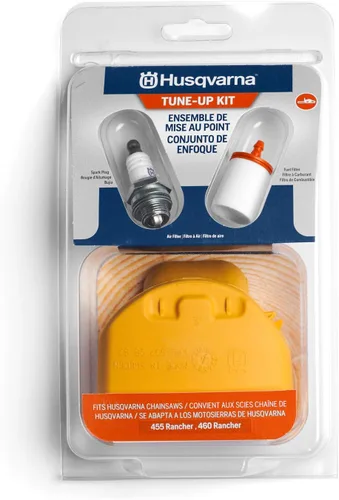 Husqvarna 599333701 Kit de mantenimiento de motosierra 455R/460R, kit de afinación de piezas de motosierra fácil de instalar, incluye filtro de