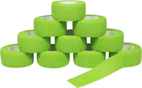 Vista 15 de Vendaje autoadhesivo cohesivo transpirable autoadhesivo para esguinces, hinchazón y dolor en muñeca y tobillo, 10 unidades de 1 pulgada x 14.7 pies