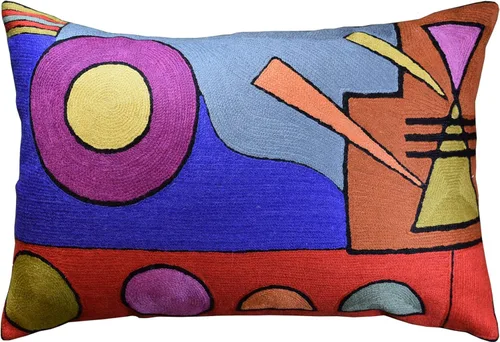 Vista 12 de Lumbar Kandinsky - Funda de almohada moderna intuitiva de mediados de siglo, funda de almohada abstracta de óxido, funda de almohada contemporánea