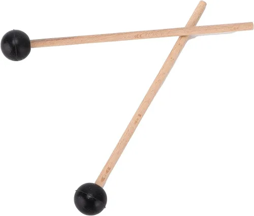 2 baquetas etéreas de goma de cabeza redonda de tambor de 5.7 x 0.7 x 0.2 pulgadas, mango de madera de arce, palillo de tambor de mazo de goma, mazo