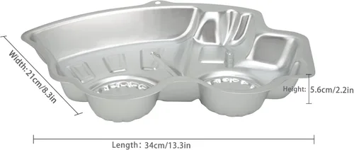 Vista 6 de Sadyfon Molde para Tartas con Forma de Camión y Coche de Aluminio 3D, Moldes para Tartas para Decorar, Molde para Tartas de Cumpleaños, Boda