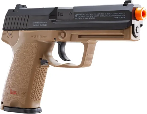 Vista 2 de HK Heckler & Koch USP - Pistola de aire comprimido con CO2 de 6 mm, acción estándar, color marrón oscuro