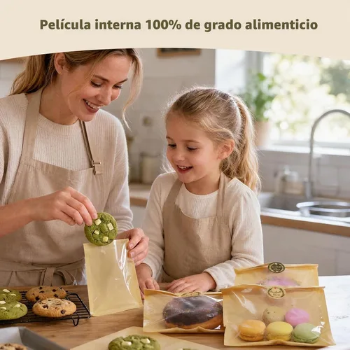 Vista 3 de 100 bolsas de galletas de 7.1 x 7.5 pulgadas con sello y 120