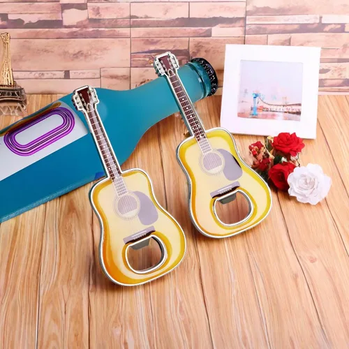 Vista 4 de Juego de 2 abridores de botellas de guitarra, cerveza en forma de guitarra, abridor de botellas, guitarra, regalo para bebedores, amantes