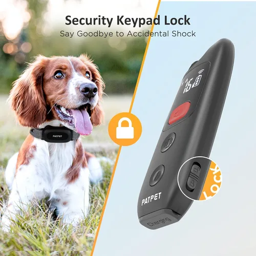 Vista 3 de PATPET Collar de choque para perros con control remoto, collar de entrenamiento impermeable para perros pequeños, medianos y grandes con pitido