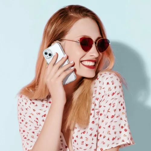 Vista 6 de ULAK - Funda compatible con iPhone 15 Plus, transparente, con purpurina a brillo claro
