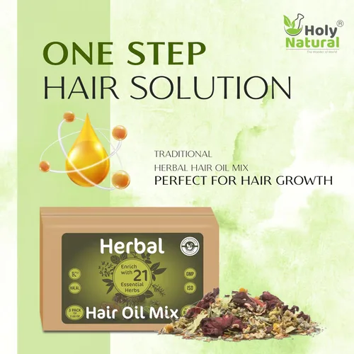 Vista 2 de Mezcla de aceite de hierbas para el cabello 2.68 oz x 3 paquetes 21 hierbas esenciales para el crecimiento del cabello Haz tu propio aceite