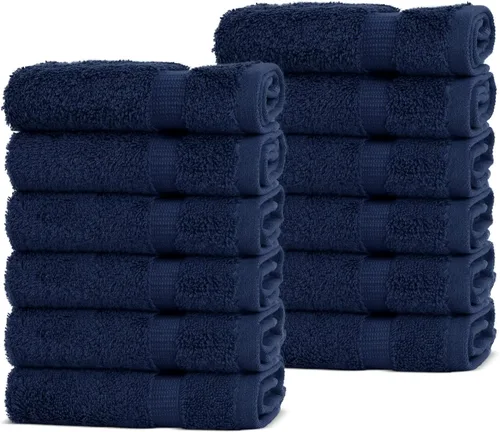 Vista 6 de Chakir Turkish Linens - Toallas turcas de 100% algodón, suaves y absorbentes (12 paños, color gris)