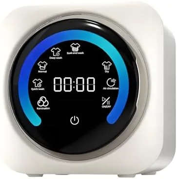 Mini lavadora y secadora portátil 2 en 1, lavadora de carga frontal totalmente automática de 3.5 litros con control LCD para ropa pequeña, ropa