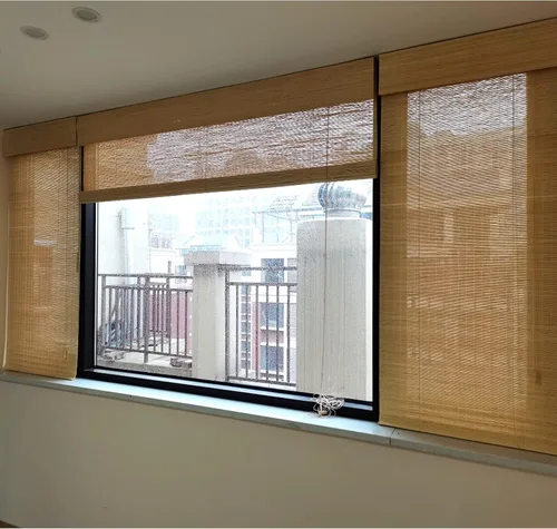 Vista 5 de KDDEON Persianas enrollables con filtro de luz romana natural, ventana enrollable de bambú para privacidad de partición, 60%, persianas enrollables