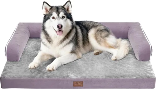Vista 75 de Cama ortopédica extra grande para perros impermeable: cama de espuma viscoelástica para perros XL y extra grandes, sofá sofá, lavable con funda