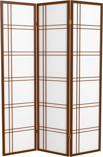 Vista 8 de Red Lantern Pantalla Shoji de doble cruz de 6 pies de alto, miel - 4 paneles