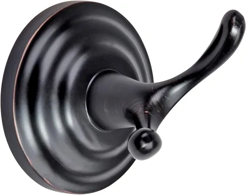 Vista 3 de Yaxa Basics Gancho redondo tradicional de zinc para toalla de baño y bata, bronce frotado con aceite Tradicional, Redondo, Baño