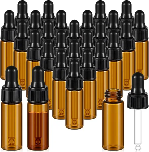 Vista 26 de Didaey 200 piezas mini botellas de vidrio con gotero de aceite a granel, botellas vacías pequeñas esenciales transparentes, recipientes de muestra