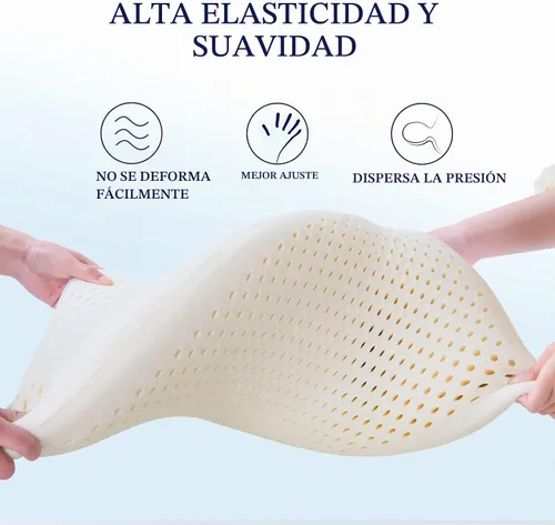 Vista 5 de JOTOM Almohada Talalay 100% natural de látex para dormir, almohada suave de lujo tamaño Queen para personas que duermen de lado, espalda y boca