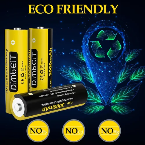 Vista 6 de Paquete de 4 baterías AA de litio, batería de litio doble A de 3000 mAh de larga duración, 20 años de vida útil, baterías de tamaño AA